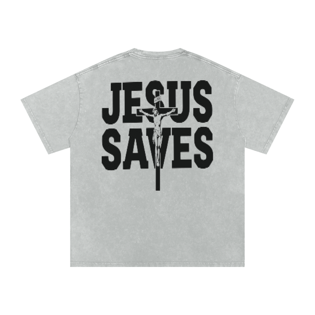 Snow Washed Oversized Cotton T-Shirt