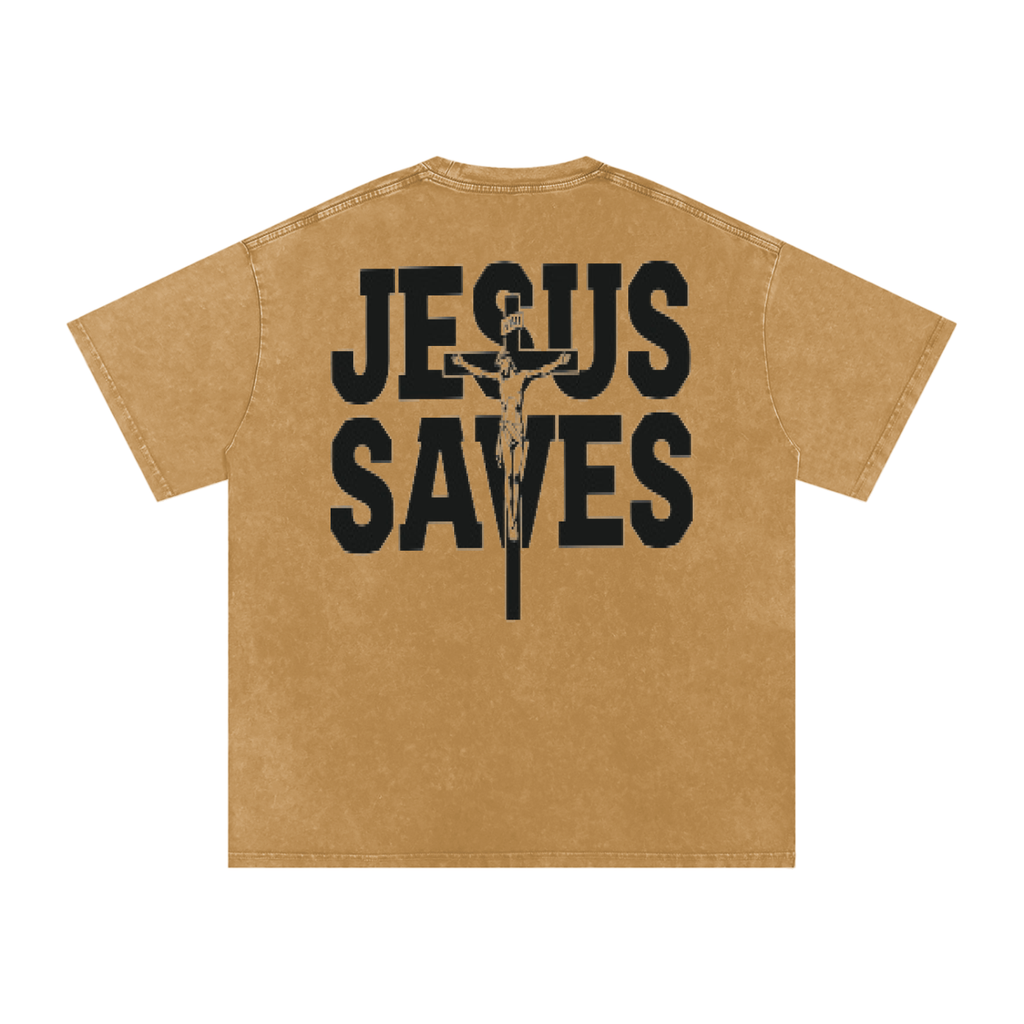 Snow Washed Oversized Cotton T-Shirt