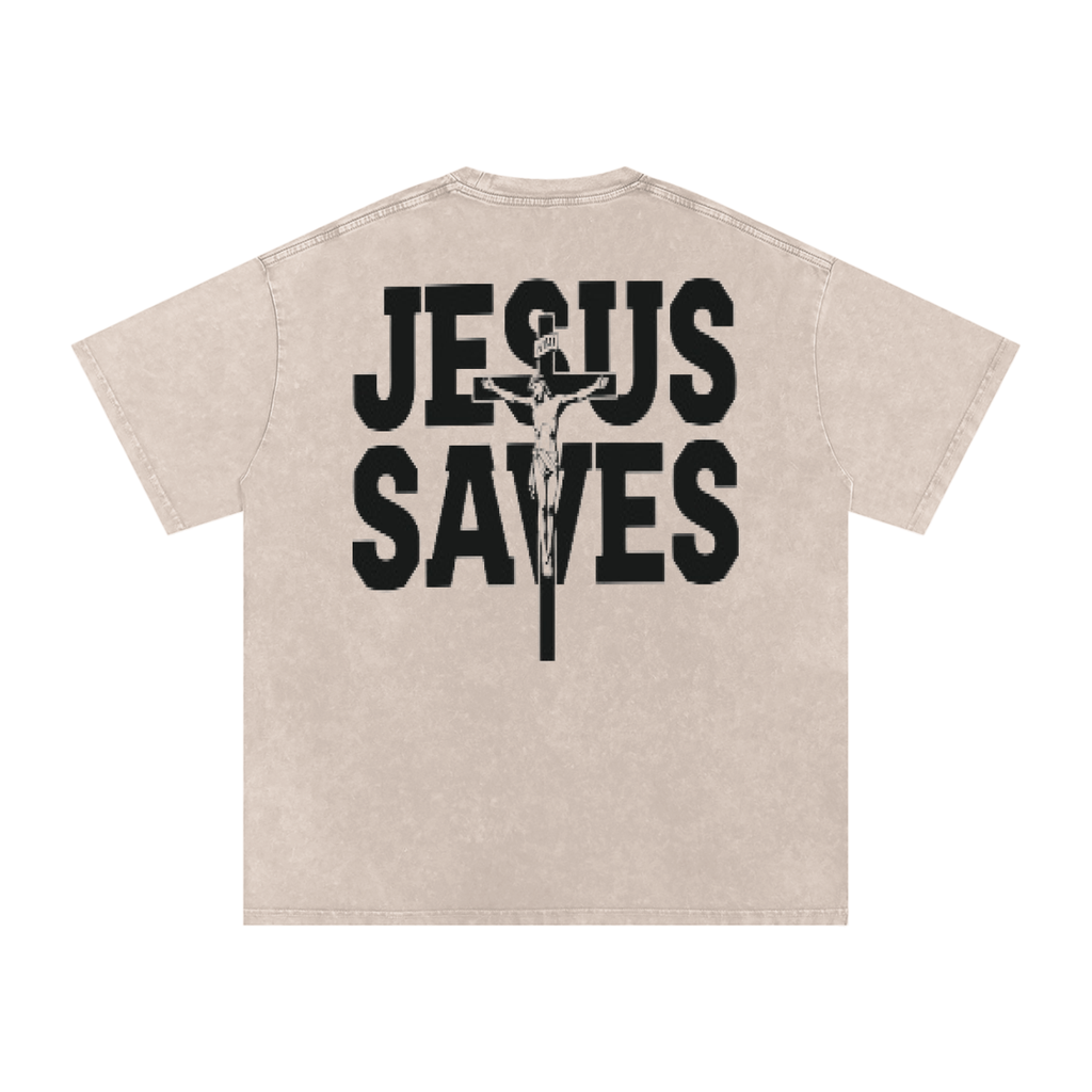 Snow Washed Oversized Cotton T-Shirt